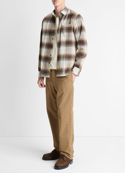 Missoula Plaid Button-Front Shirt in Long Sleeve | VINCE Men
