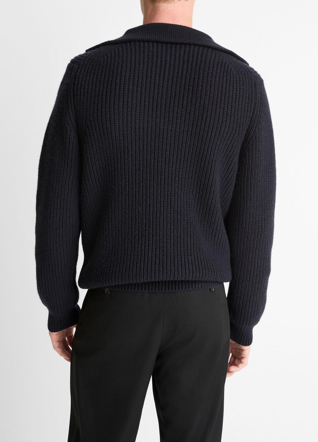 Heirloom Shaker Wool-Cashmere Quarter-Zip Sweater in Quarter Zip | VINCE Men