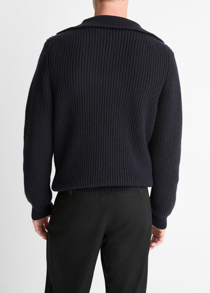 Heirloom Shaker Wool-Cashmere Quarter-Zip Sweater in Quarter Zip | VINCE Men