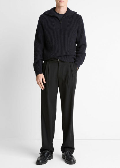 Heirloom Shaker Wool-Cashmere Quarter-Zip Sweater in Quarter Zip | VINCE Men
