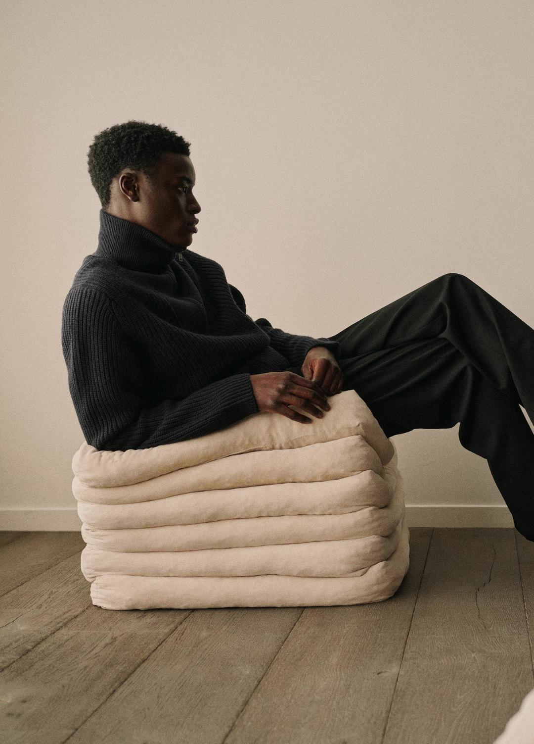 Heirloom Shaker Wool-Cashmere Quarter-Zip Sweater in Quarter Zip | VINCE Men