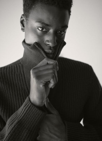 Heirloom Shaker Wool-Cashmere Quarter-Zip Sweater in Quarter Zip | VINCE Men