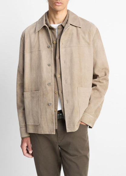 Suede Shirt Jacket in Shirt Jackets | VINCE Men