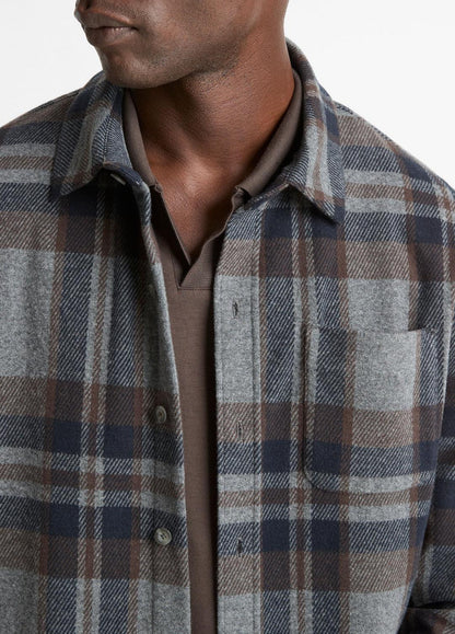 Plaid Cotton-Blend Shirt Jacket in Shirt Jackets | VINCE Men