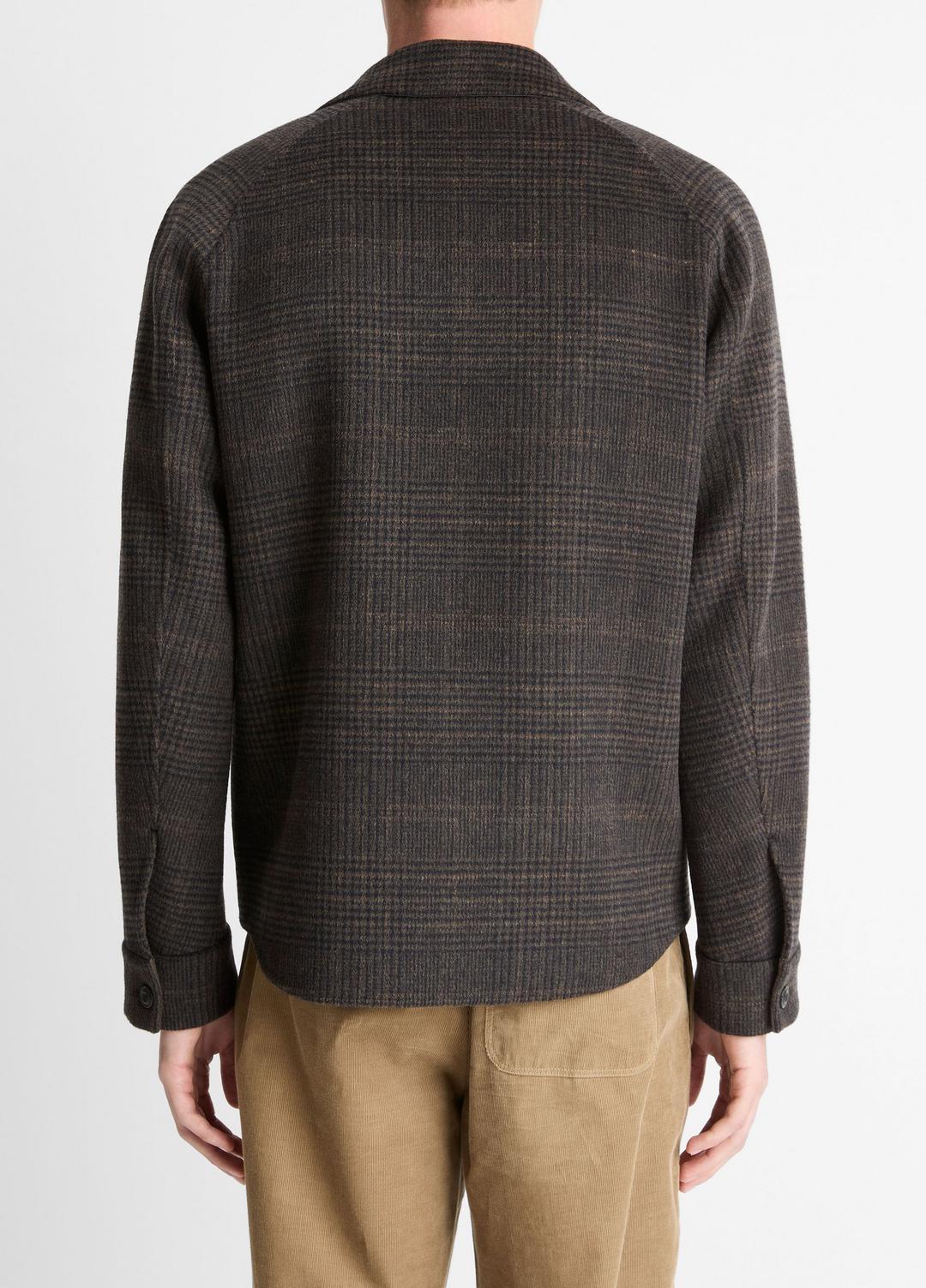 Plaid Splittable Wool-Blend Shirt Jacket in Shirt Jackets | VINCE Men