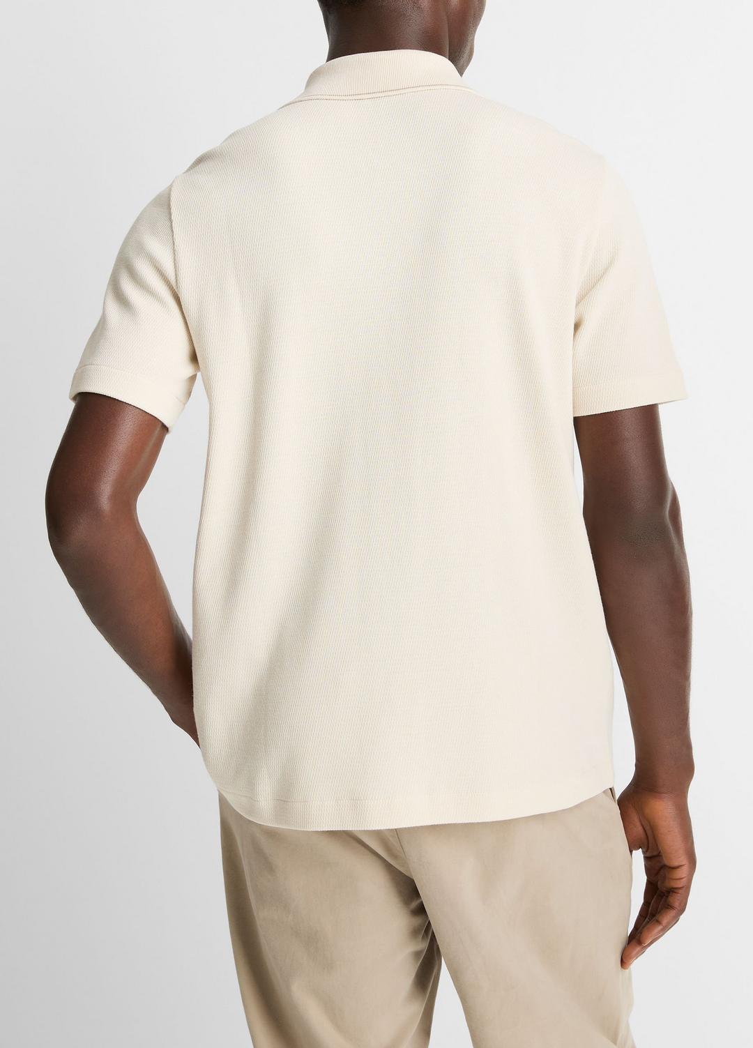 Jacquard-Knit Cotton Short-Sleeve Button-Front Shirt in Short Sleeve | VINCE Men