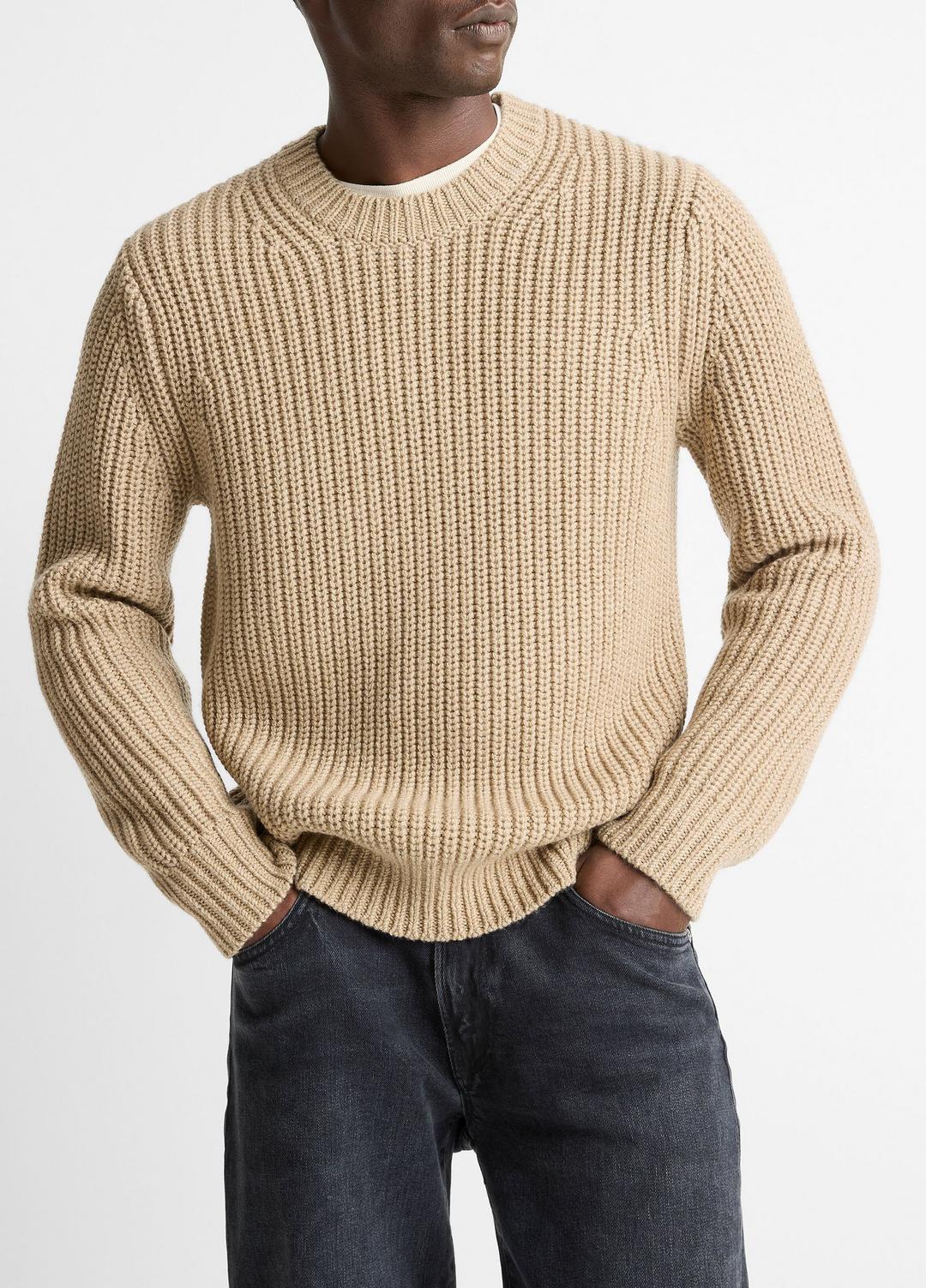 Utility Shaker Merino Wool Sweater in Crew Neck | VINCE Men