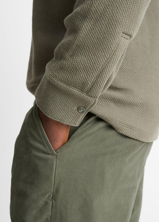 Basket-Weave Cotton Long-Sleeve Polo Shirt in Henleys & Polos | VINCE Men