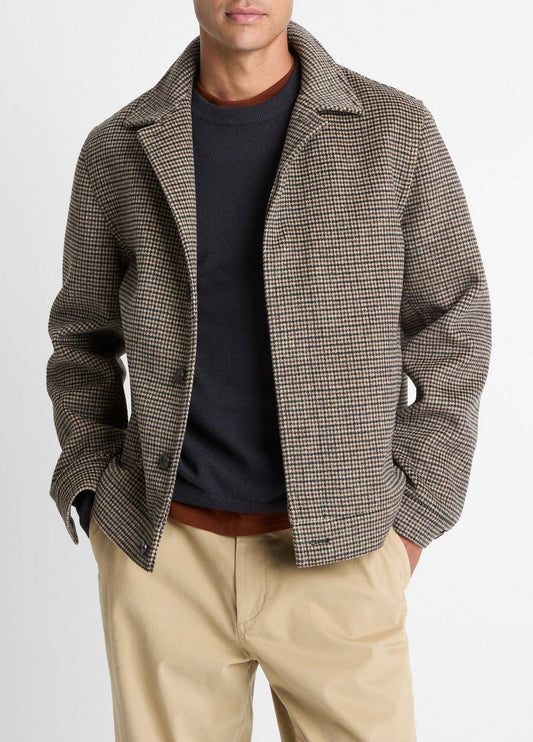 Houndstooth Bomber Jacket in Jackets | VINCE Men