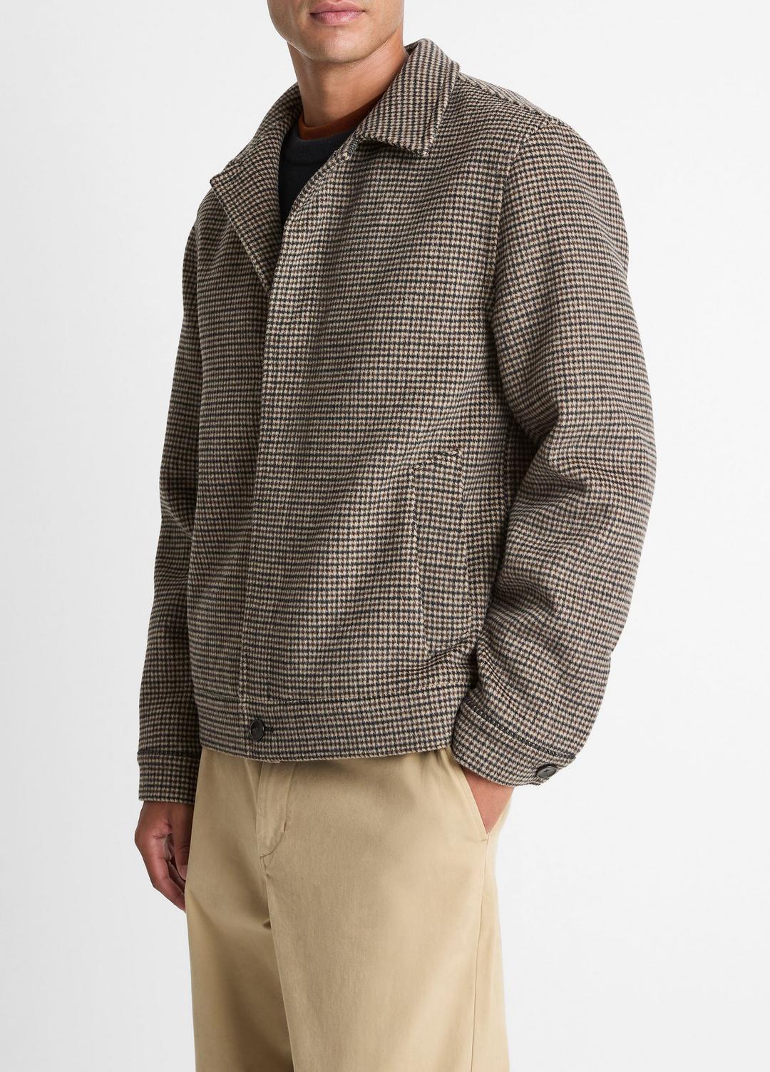 Houndstooth Bomber Jacket in Jackets | VINCE Men