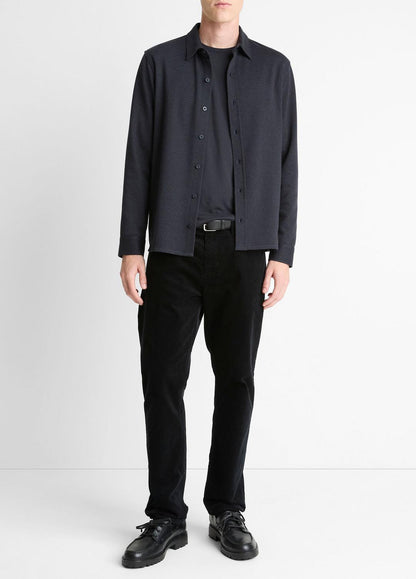Herringbone Cotton-Blend Button-Front Shirt in Long Sleeve | VINCE Men