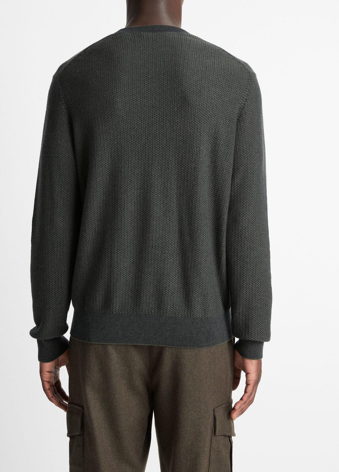 Geo-Jacquard Wool-Blend Crew Neck Sweater in Crew Neck | VINCE Men
