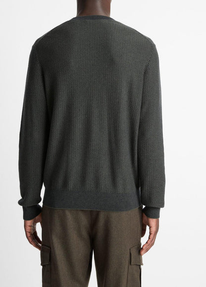 Geo-Jacquard Wool-Blend Crew Neck Sweater in Crew Neck | VINCE Men