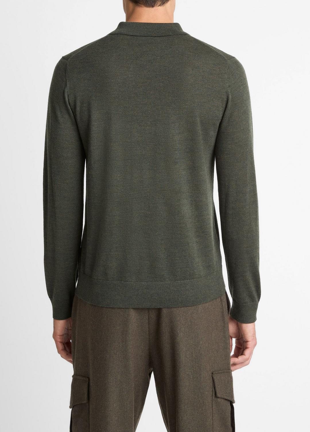 Wool Polo Sweater in Sweaters | VINCE Men