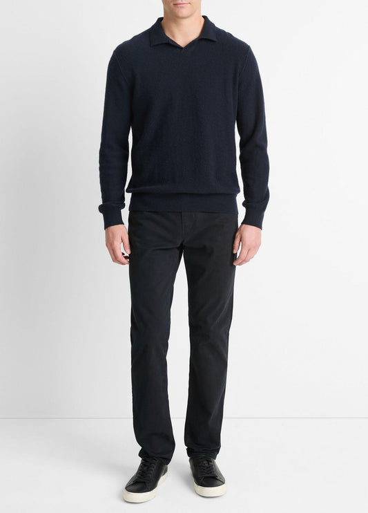 Plush Cashmere Johnny-Collar Polo in Sweaters | VINCE Men