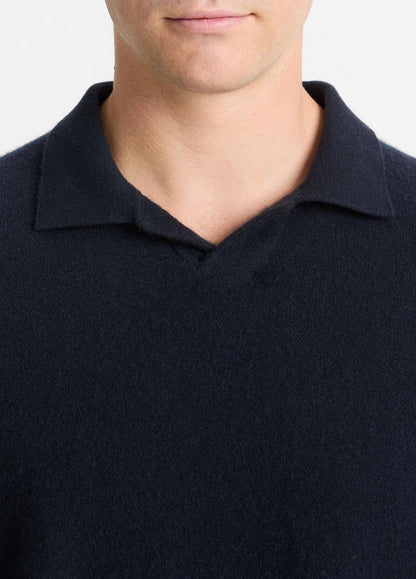 Plush Cashmere Johnny-Collar Polo in Sweaters | VINCE Men