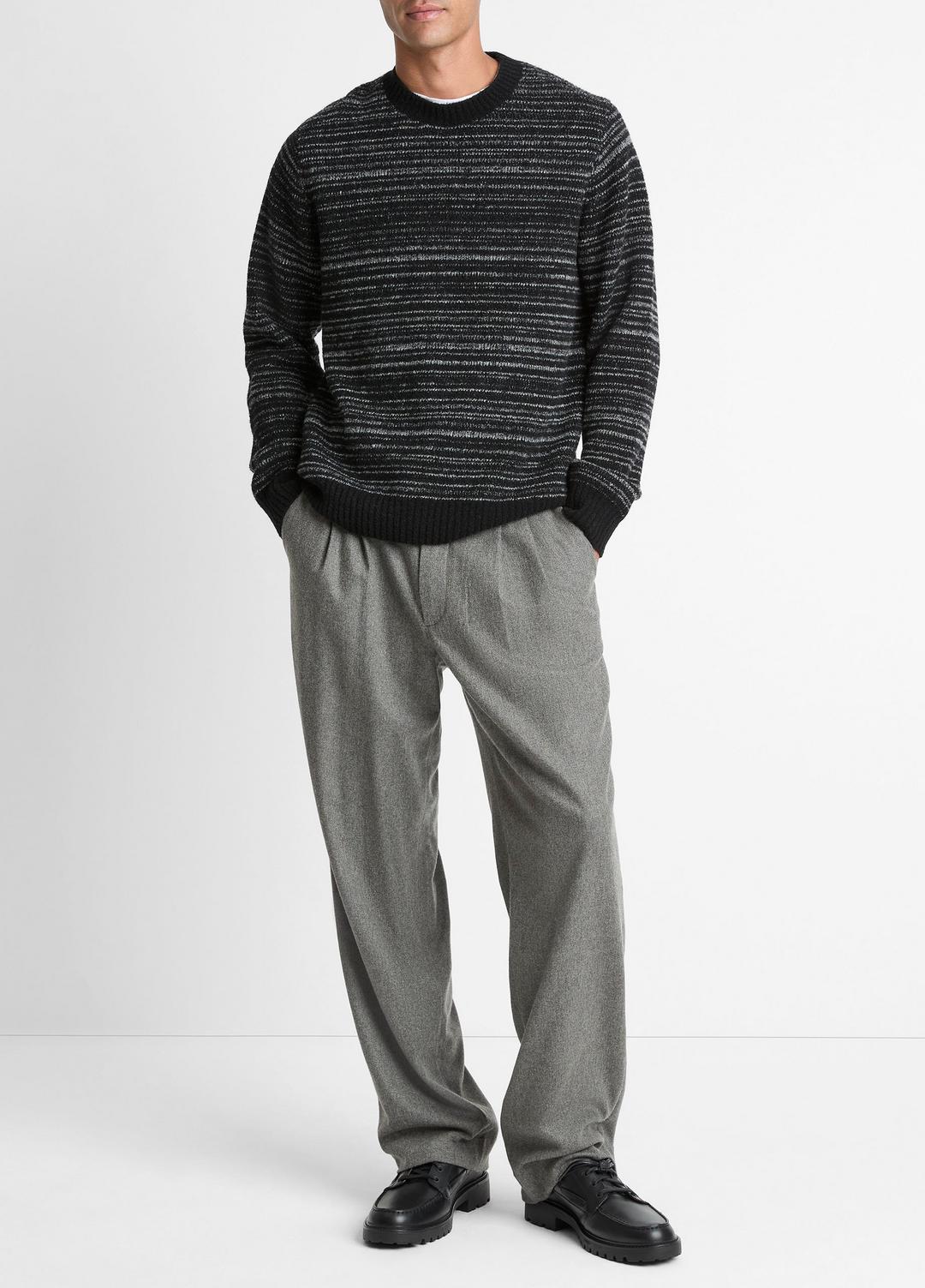 Marled Stripe Merino Wool-Blend Sweater in Crew Neck | VINCE Men