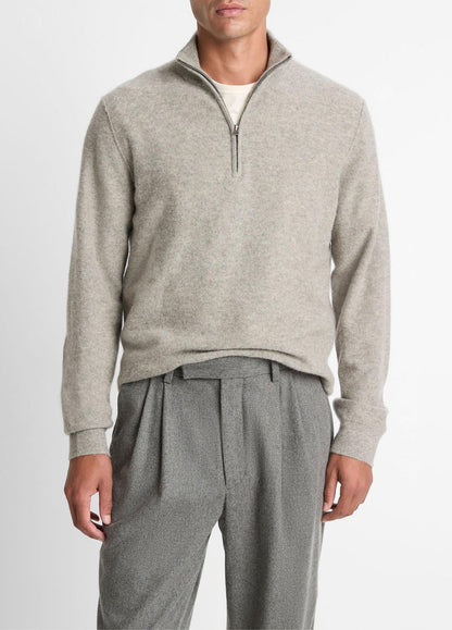 Plush Cashmere Quarter-Zip Sweater in Quarter Zip | VINCE Men