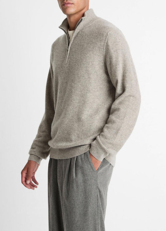 Plush Cashmere Quarter-Zip Sweater in Quarter Zip | VINCE Men