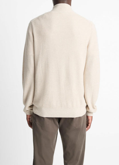 Geo-Jacquard Wool-Blend Quarter-Zip Sweater in Quarter Zip | VINCE Men