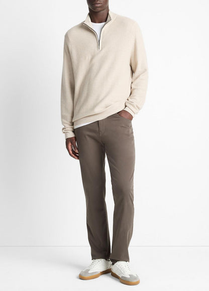 Geo-Jacquard Wool-Blend Quarter-Zip Sweater in Quarter Zip | VINCE Men