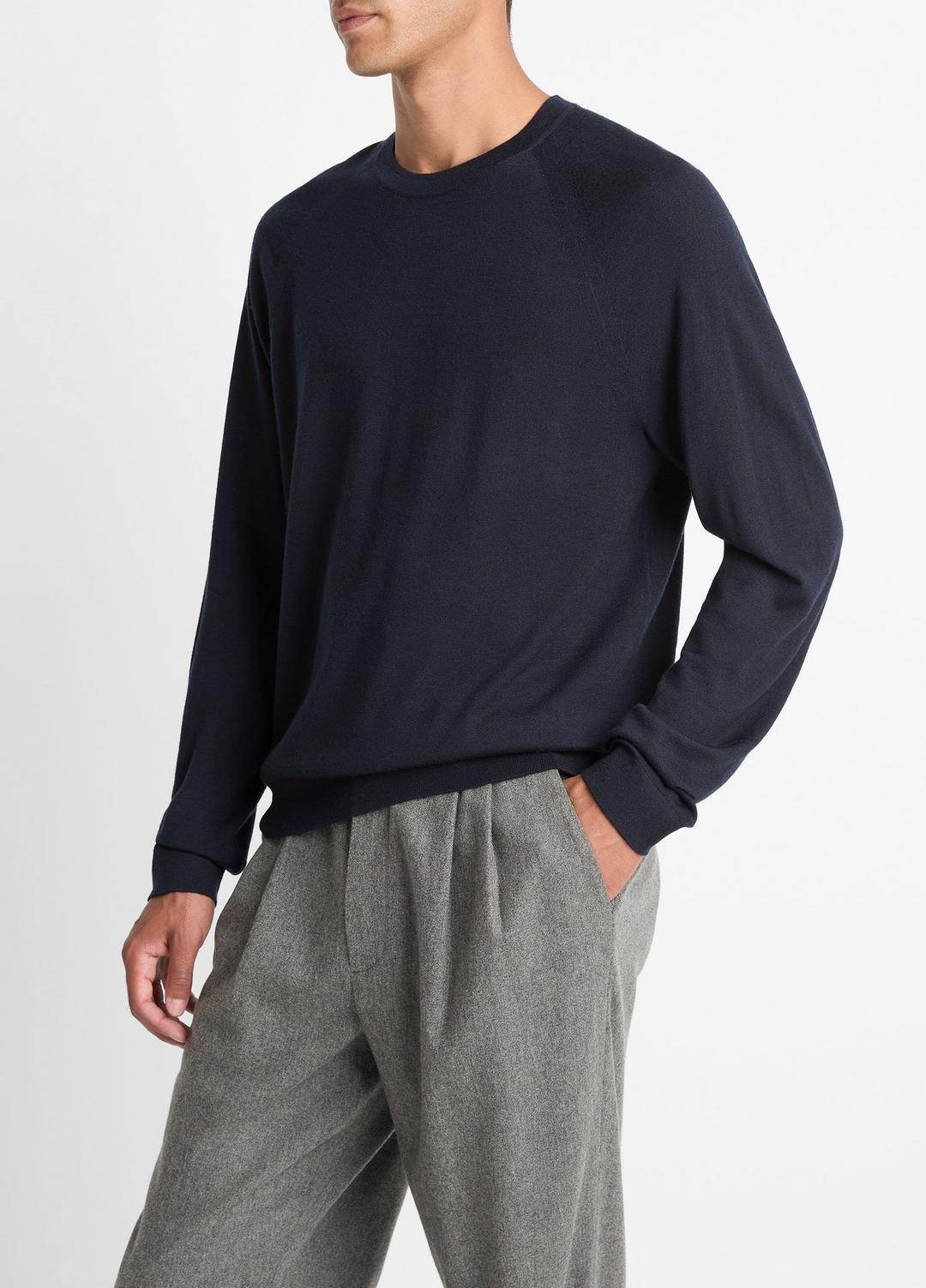 Featherweight Wool-Cashmere Crew Neck Sweater in Crew Neck | VINCE Men