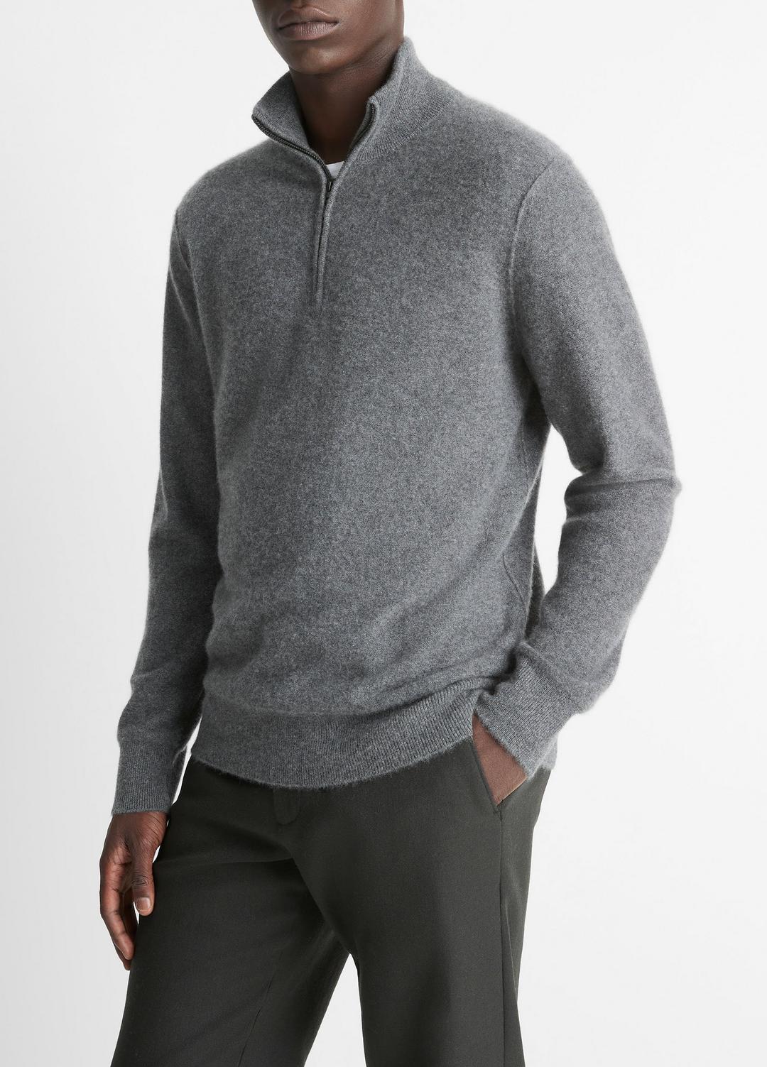 Plush Cashmere Quarter-Zip Sweater in Quarter Zip | VINCE Men