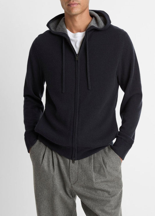 Cashmere Zip-Front Hoodie in Cashmere | VINCE Men