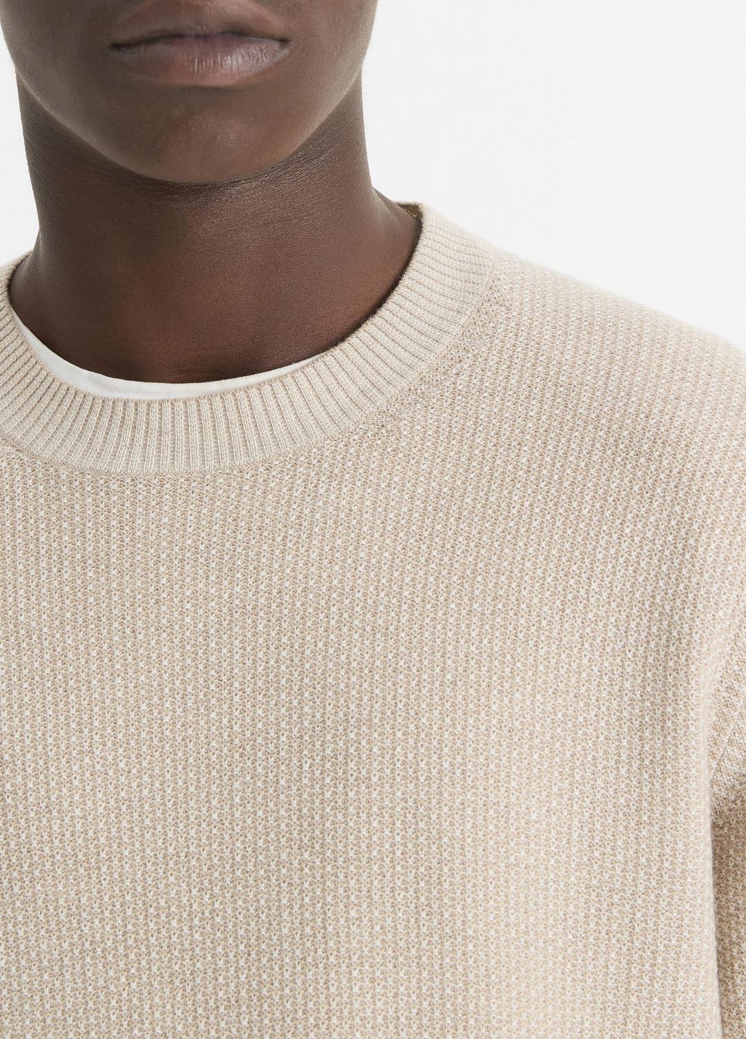 Geo-Jacquard Wool-Blend Crew Neck Sweater in Crew Neck | VINCE Men