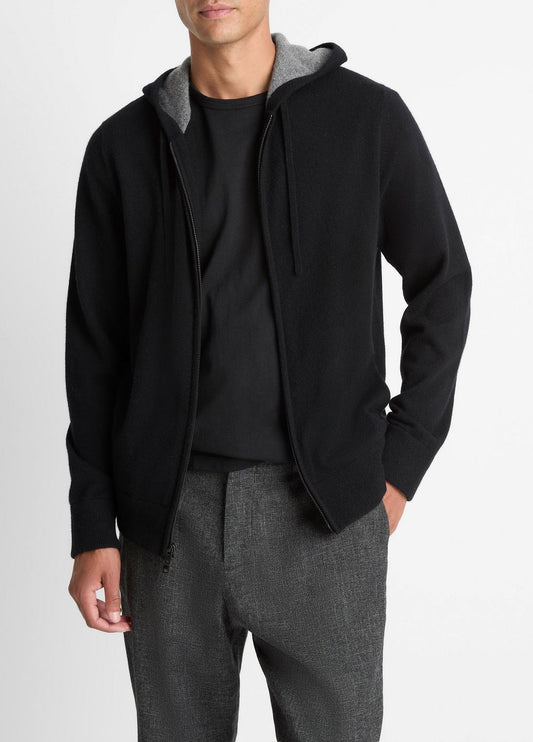 Cashmere Zip-Front Hoodie in Cashmere | VINCE Men