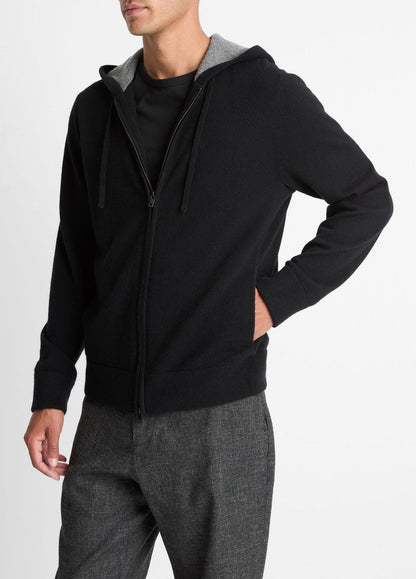 Cashmere Zip-Front Hoodie in Cashmere | VINCE Men