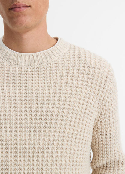 Macro-Waffle Crew Neck Sweater in Crew Neck | VINCE Men