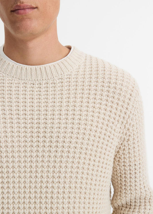 Macro-Waffle Crew Neck Sweater in Crew Neck | VINCE Men