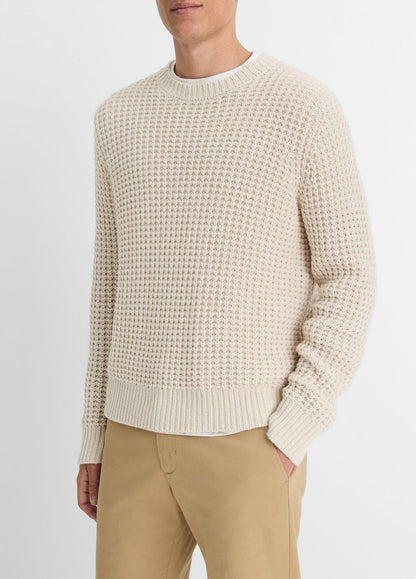 Macro-Waffle Crew Neck Sweater in Crew Neck | VINCE Men