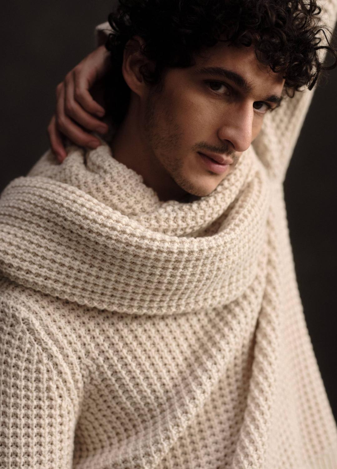 Macro-Waffle Crew Neck Sweater in Crew Neck | VINCE Men