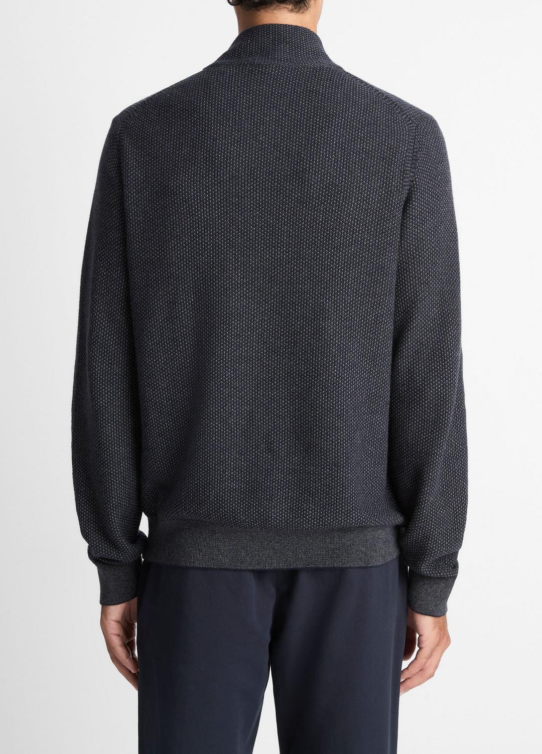Geo-Jacquard Wool-Blend Quarter-Zip Sweater in Quarter Zip | VINCE Men
