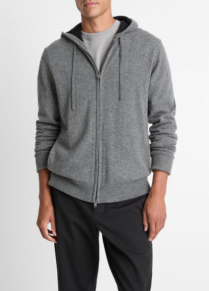 Cashmere Zip-Front Hoodie in Cashmere | VINCE Men