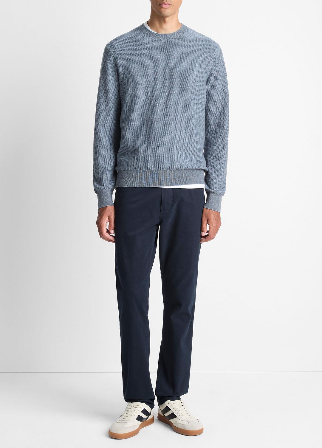 Geo-Jacquard Wool-Blend Crew Neck Sweater in Crew Neck | VINCE Men