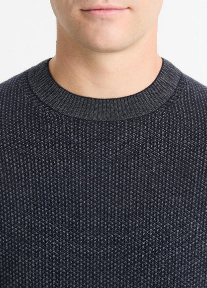 Geo-Jacquard Wool-Blend Crew Neck Sweater in Crew Neck | VINCE Men