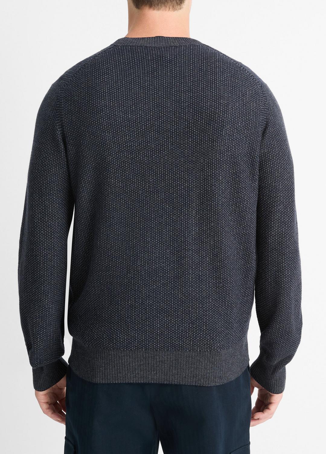 Geo-Jacquard Wool-Blend Crew Neck Sweater in Crew Neck | VINCE Men