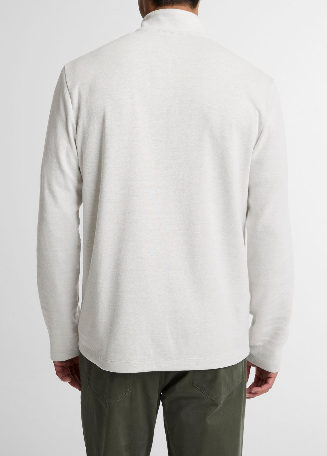 Double-Face Cotton-Blend Quarter-Zip Pullover in Quarter Zip | VINCE Men