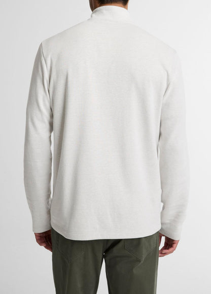 Double-Face Cotton-Blend Quarter-Zip Pullover in Quarter Zip | VINCE Men