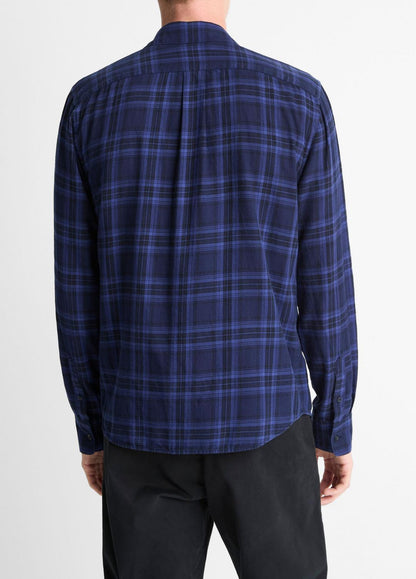 Big Horn Plaid Cotton Button-Front Shirt in Long Sleeve | VINCE Men