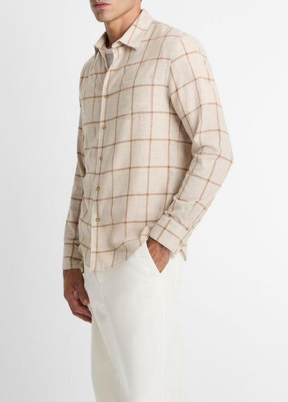Rockery Plaid Cotton Button-Front Shirt in Long Sleeve | VINCE Men