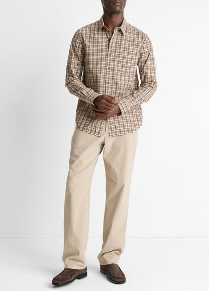Great Falls Plaid Cotton Button-Front Shirt in Long Sleeve | VINCE Men