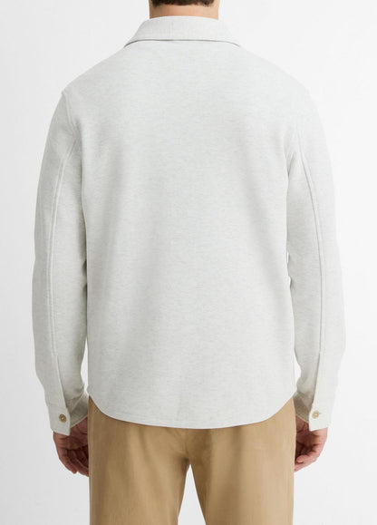 Double-Knit Cotton-Blend Piqué Shirt Jacket in Shirt Jackets | VINCE Men