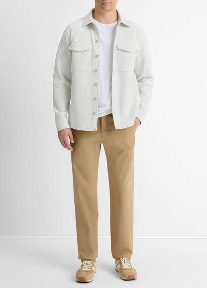 Double-Knit Cotton-Blend Piqué Shirt Jacket in Shirt Jackets | VINCE Men