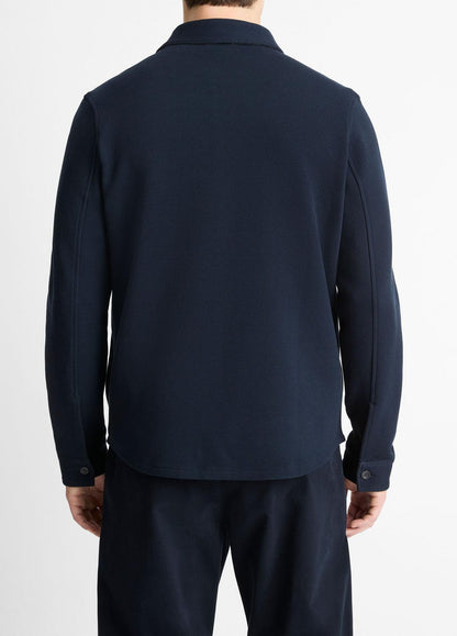 Double-Knit Cotton-Blend Piqué Shirt Jacket in Shirt Jackets | VINCE Men