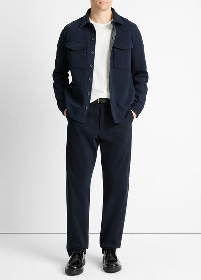 Double-Knit Cotton-Blend Piqué Shirt Jacket in Shirt Jackets | VINCE Men