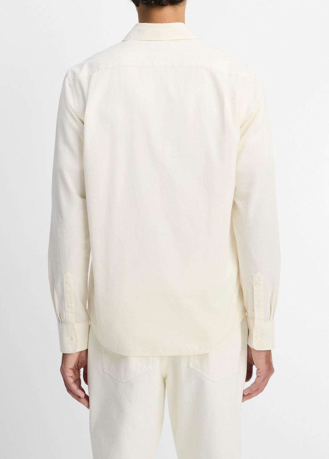 Cotton Chambray Button-Front Shirt in Long Sleeve | VINCE Men